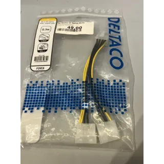 Deltaco 2x Molex til 1x PCIe