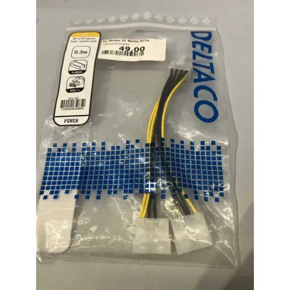 Deltaco 2x Molex til 1x PCIe
