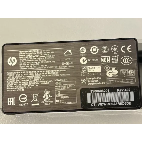 Brukt HP 744499-004 Strømadapter – 45W 19.5V 2.31A