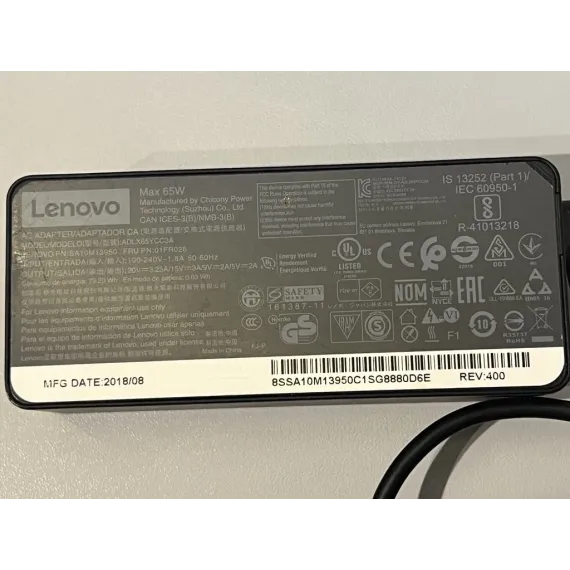 Brukt Lenovo Strømadapter – 65W 20V (ADLX65YCC3A)