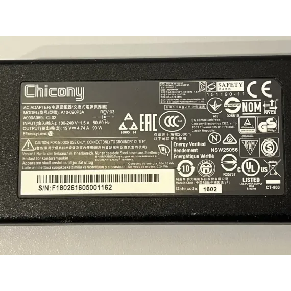 Chicony 90W 19V 4.74A Strømadapter – Brukt og testet