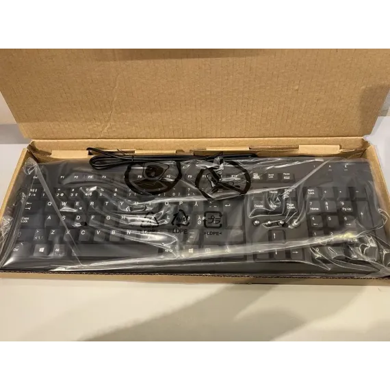 Ubrukt USB-tastatur KU-1516 med DE-layout (ny i eske)