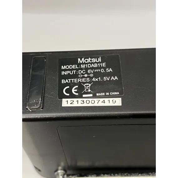 Matsui M1DAB11E – Bærbar DAB+ og FM-radio med strøm og batteridrift