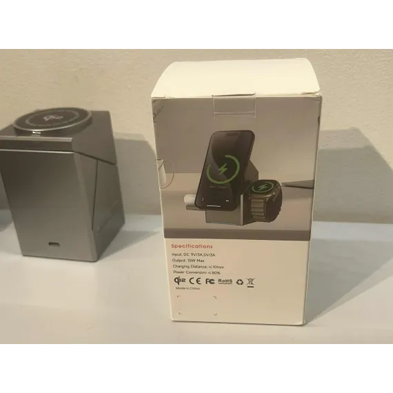 3-i-1 Qi2 Magnetisk Trådløs Lader med Auto-rotasjon – for Apple-enheter (NY)