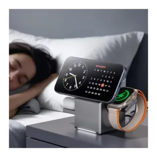 3-i-1 Qi2 Magnetisk Trådløs Lader med Auto-rotasjon – for Apple-enheter (NY)