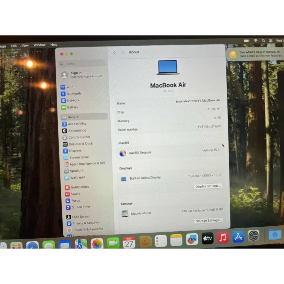 Apple MacBook Air 13.3" M1 (2020) – 8GB / 256GB – Space Gray
