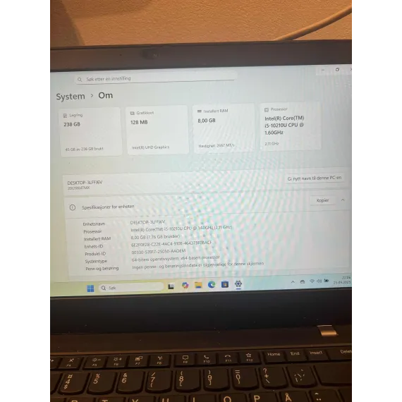 Lenovo ThinkPad L14 Gen 1 – i5, 8GB RAM, 256GB SSD, Windows 11 Pro