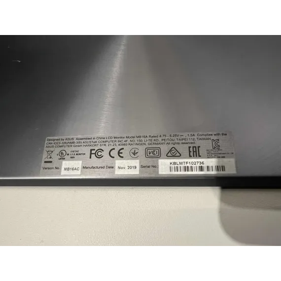 ASUS ZenScreen MB16AC – 15,6" bærbar skjerm (2019)