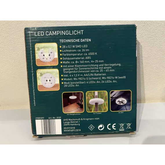 LightZone LED Campinglampe (WS-9821S-W)