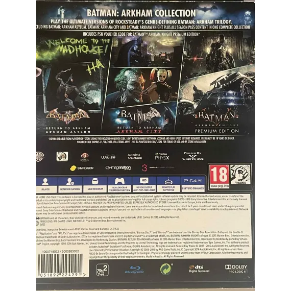 Batman: Arkham Collection – PS4 (Steelbook Edition)