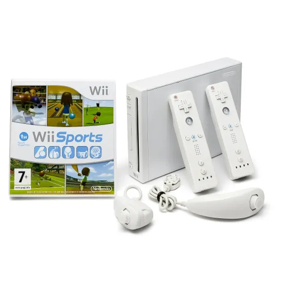 Nintendo Wii komplett pakke med Wii Sports og HDMI-overgang