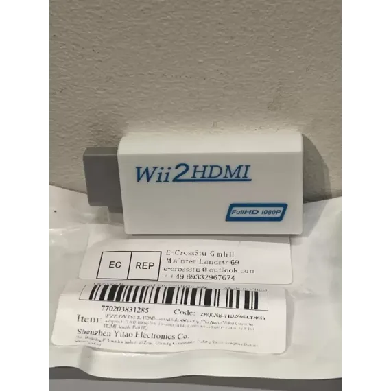 Nintendo Wii komplett pakke med Wii Sports og HDMI-overgang